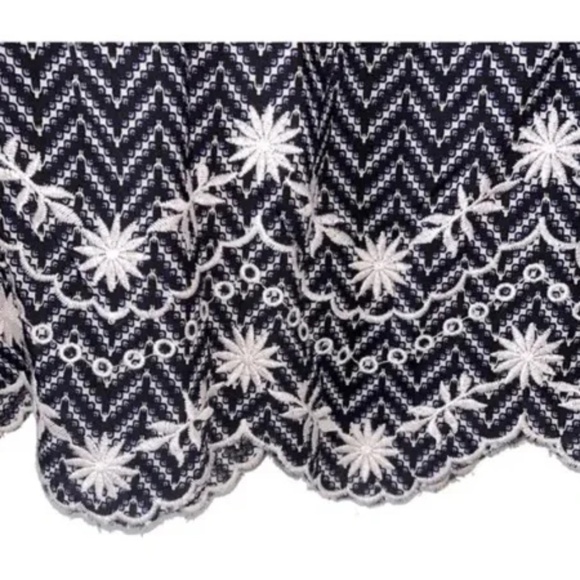 Lush | New Boho Embroidered Floral Chevron V-Neck Long Sleeve Dress, Small - Picture 3 of 7